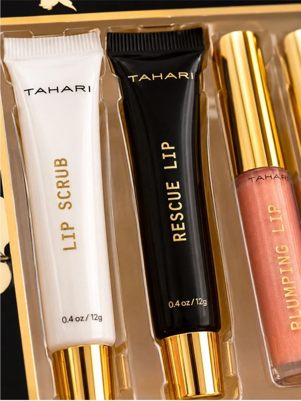 Tahari 6-Piece Lip Care Set - Lip Scrub Lip Conditioner Plumper & 3 Lip Gloss